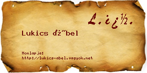 Lukics Ábel névjegykártya