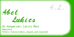 abel lukics business card