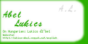 abel lukics business card